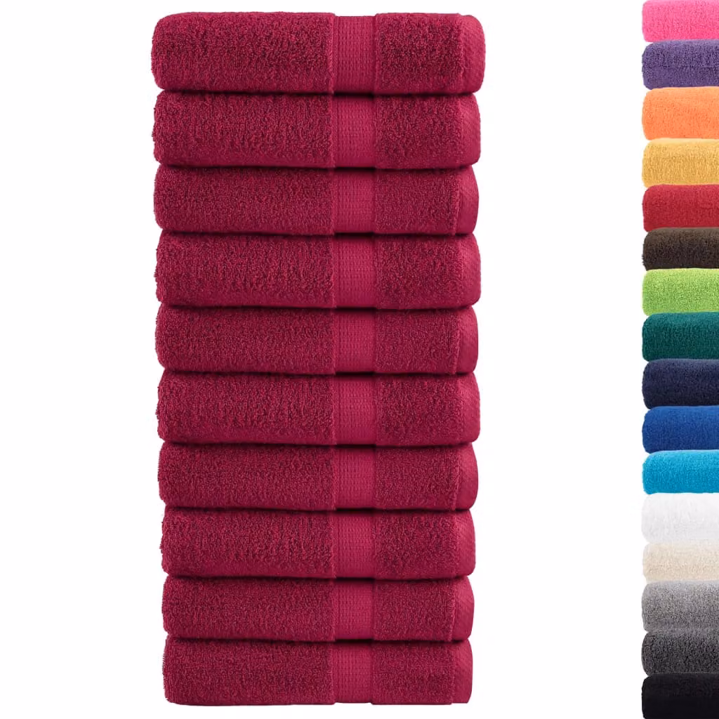 Berkfield Home SOLUND Premium Cotton Terry Bath Towels, 10-Piece Set, Red, W: 100 cm x L: 150 cm, 600gsm – 2