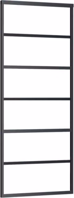 Berkfield Home Sliding Glass and Aluminium Door with Hardware Set, Black, W: 76 cm, H: 205 cm