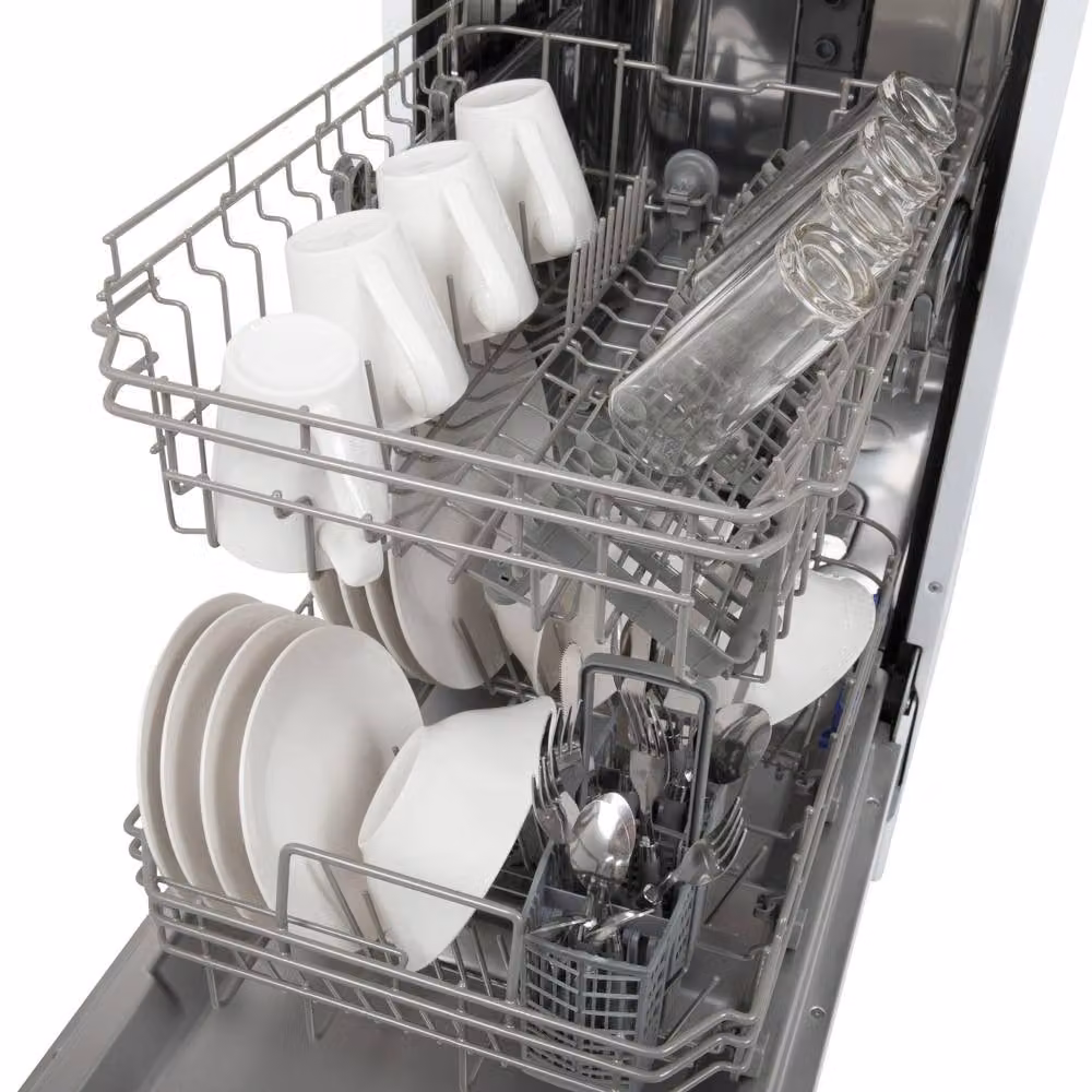 Willow Freestanding Slimline Dishwasher in White with 10 Place Settings – 2