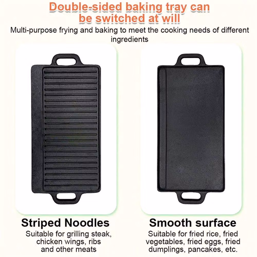 Nordara Non Stick Cast Iron Griddle Pan Large Black Skillet 1kg – 4