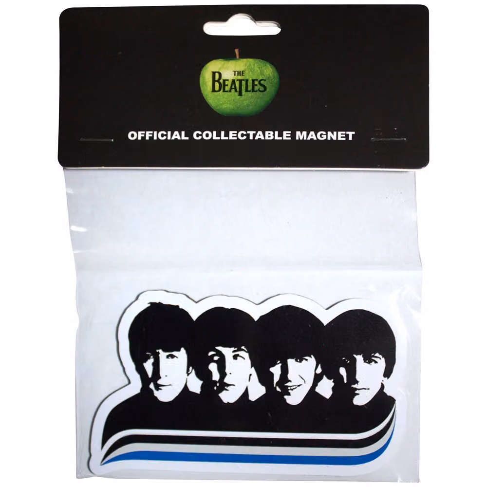 Rock Off A Hard Day's Night Faces Embossed Fridge Magnet in Black – 3