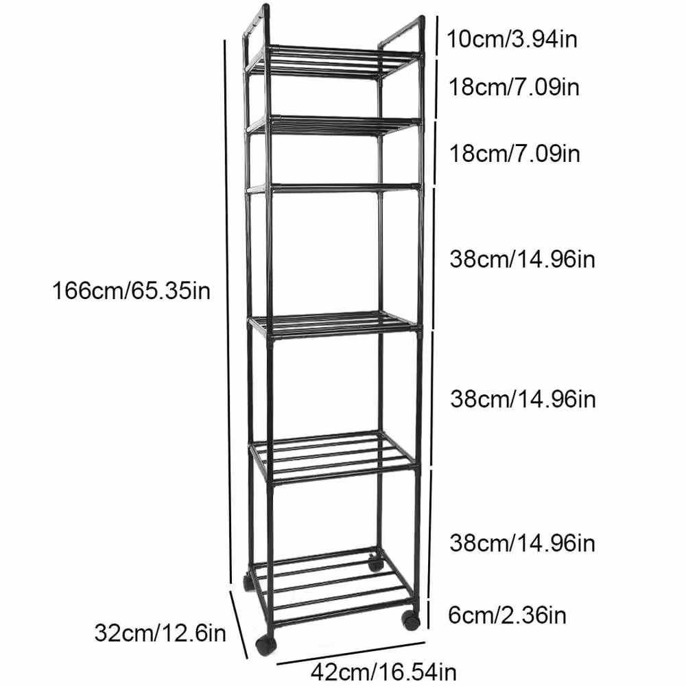 EONLION 6 Tier Heavy Duty Metal Utility Storage Rack in Black – 2
