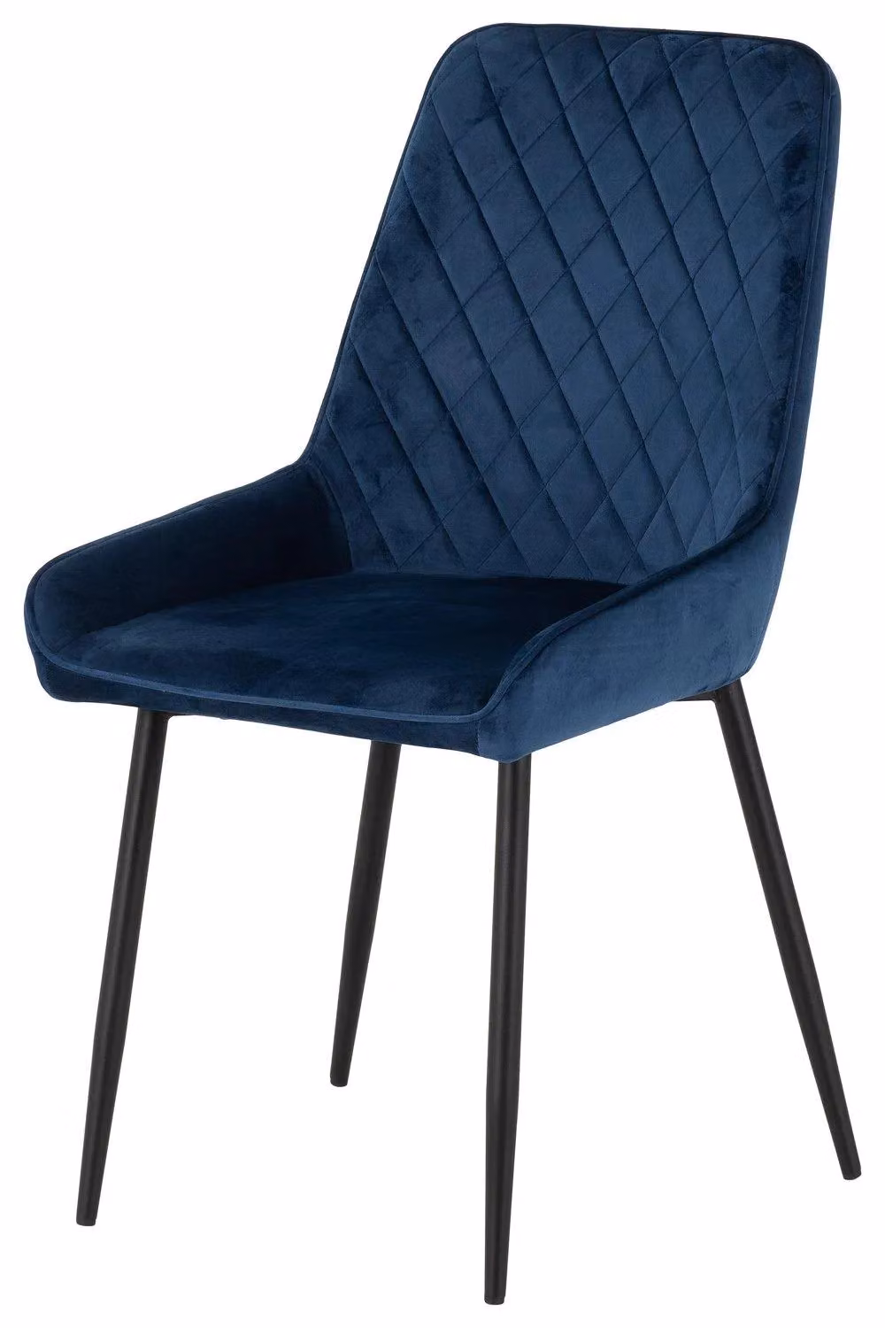 Seconique Athens Round Dining Set with 4 Avery Blue Chairs and Concrete Effect Table – 4