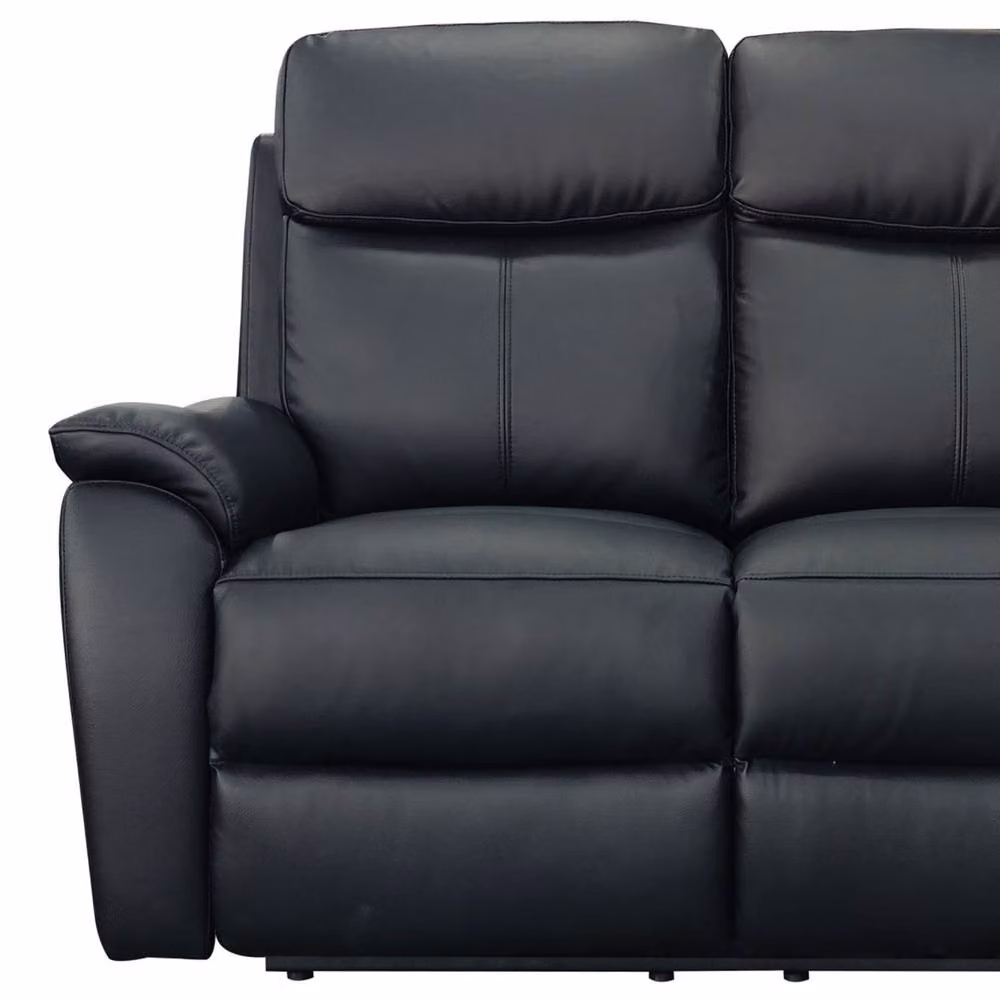 Aspire Kingsmere L-Shape Corner Power Recliner Sofa in Black with USB Charging and Synthetic Leather Upholstery – 4