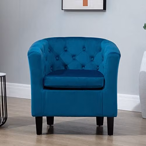 Artemis Home Clio Velvet Tub Accent Chair in Petrol Blue – 3