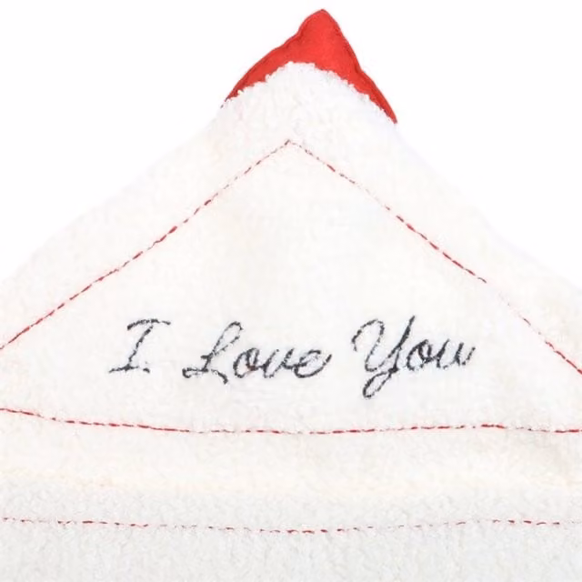 KDMK White Love Letter Boucle Cushion with Hidden I Love You Surprise