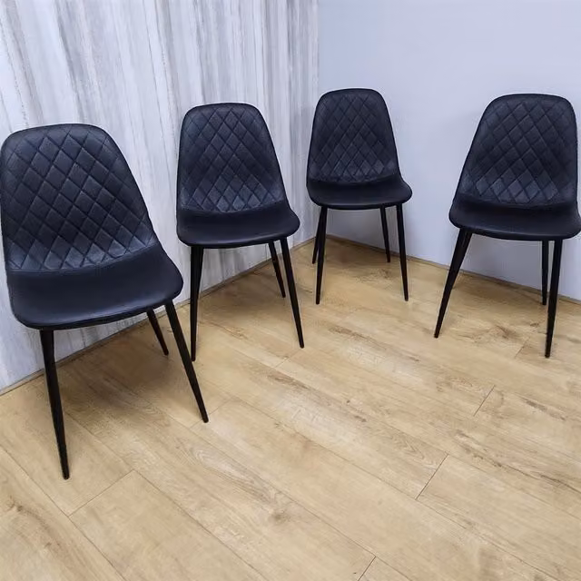Kosy Koala Set of 4 Black Faux Leather Dining Chairs