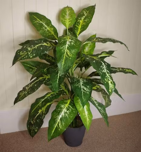 Large Fox Aglaonema Artificial Tree with Metal Planter, Green, Height: 100 cm – 2