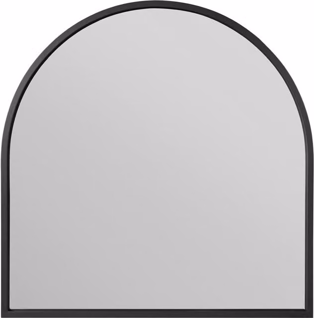 MirrorOutlet Arcus Modern Black Arched Metal and Glass Wall Mirror