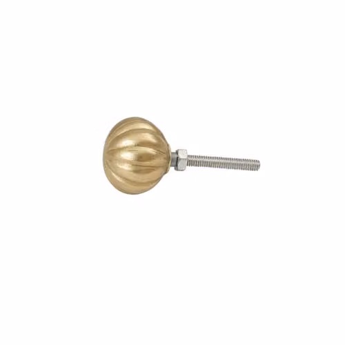 Melody Maison Polished Gold Brass Round Scalloped Drawer Knob – 2