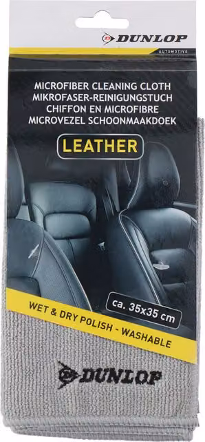 Dunlop Black Microfibre Cloth for Leather and Car Care