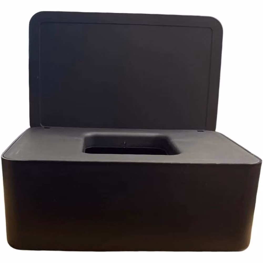 FLAVORA Black Plastic Wet Wipes Storage Box and Freestanding Dispenser Holder Case – 2