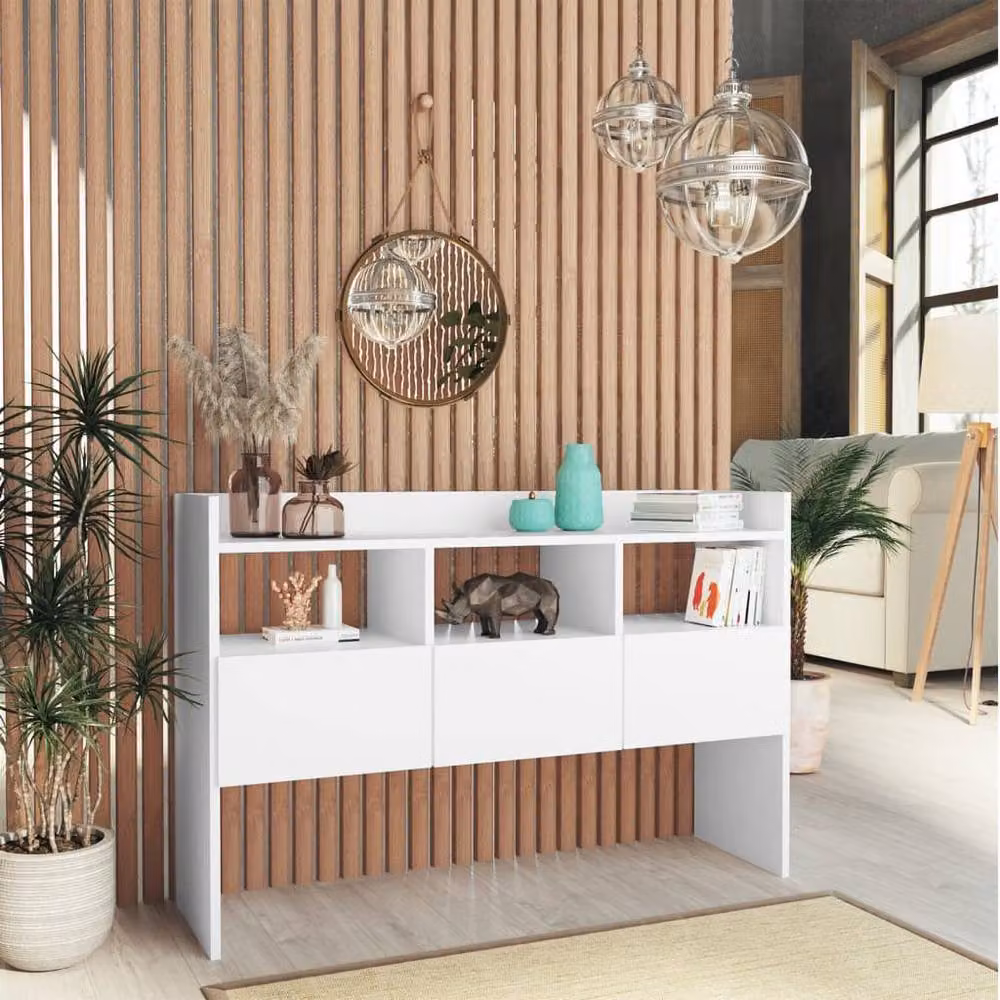 Berkfield Home Modern White Matt Sideboard in Engineered Wood W/D/H: 105 x 30 x 70 cm – 2