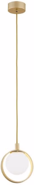 Netlighting Saturnia Globe Pendant Ceiling Light in Gold and White Glass