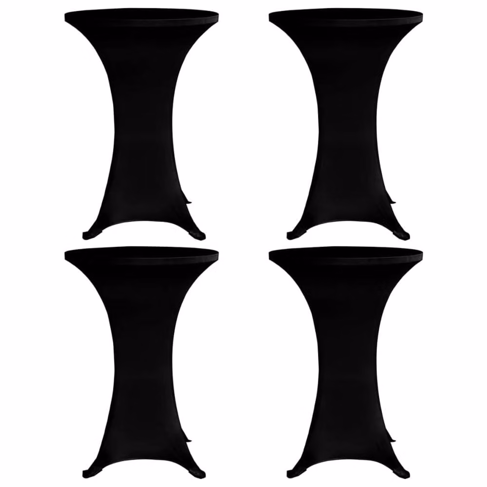 Berkfield Home Black Stretch Round Tablecloth, 4 Pack, Diameter: 70 cm – 2