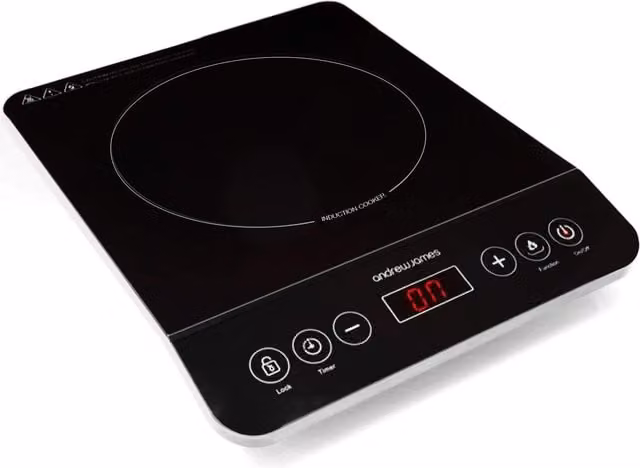 Andrew James Single Induction Hob in Black Glass