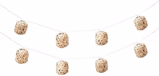 FLAVORA 10 LED Rattan Ball String Lights in Brown with Warm White Light and Timer – 1