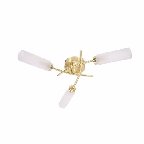 ValueLights Maya 3 Way Curved Cross Over Flush Ceiling Light in Gold – 1
