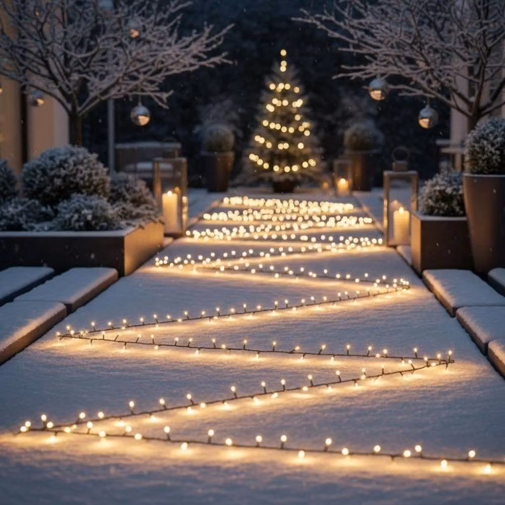 Garden Greatness 200 LED Multi Function Warm White String Lights in Black – 2