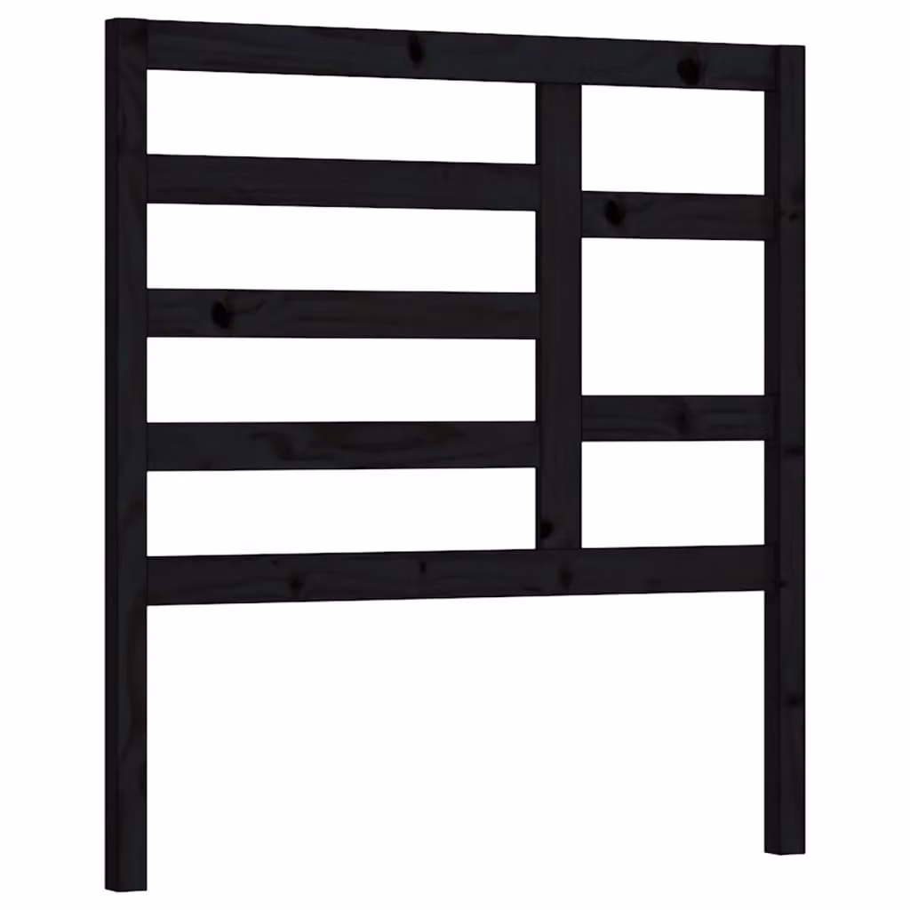 Berkfield Home Black Rustic Solid Pine Wood Bed Headboard W/D/H: 96 x 4 x 104 cm – 2