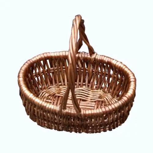 Red Hamper Leo Wicker Shopping Basket in Brown with Handles, W/D/H: 12.0 x 6.0 x 12.0 cm – 3