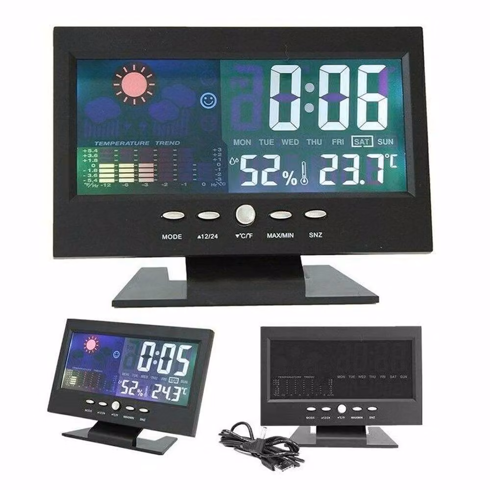 NESTLUNE Large LED Digital Calendar Clock with Dementia Alarm, Black, W: 100 cm, H: 15 cm – 2