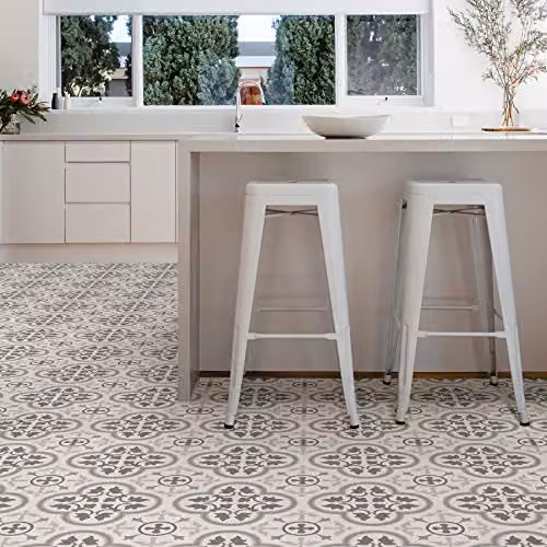 FloorPops Remy Peel & Stick Floor Tiles, Grey, W: 30.48 cm, D: 30.48 cm, H: 0.15 cm – 3