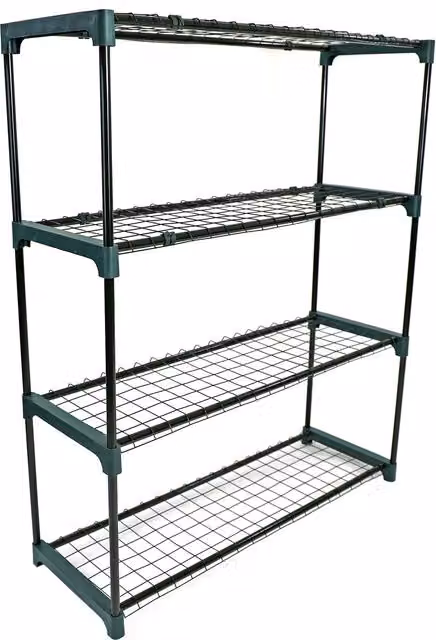 Actiasgear 2 Piece Green Metal Greenhouse Flower Staging Shelves