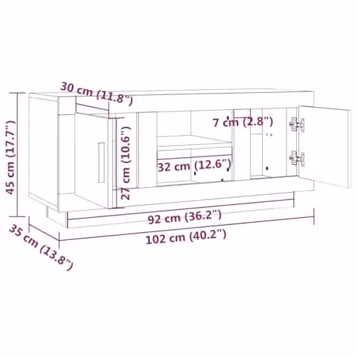 vidaXL Modern Smoked Oak TV Cabinet in Brown MDF – 3