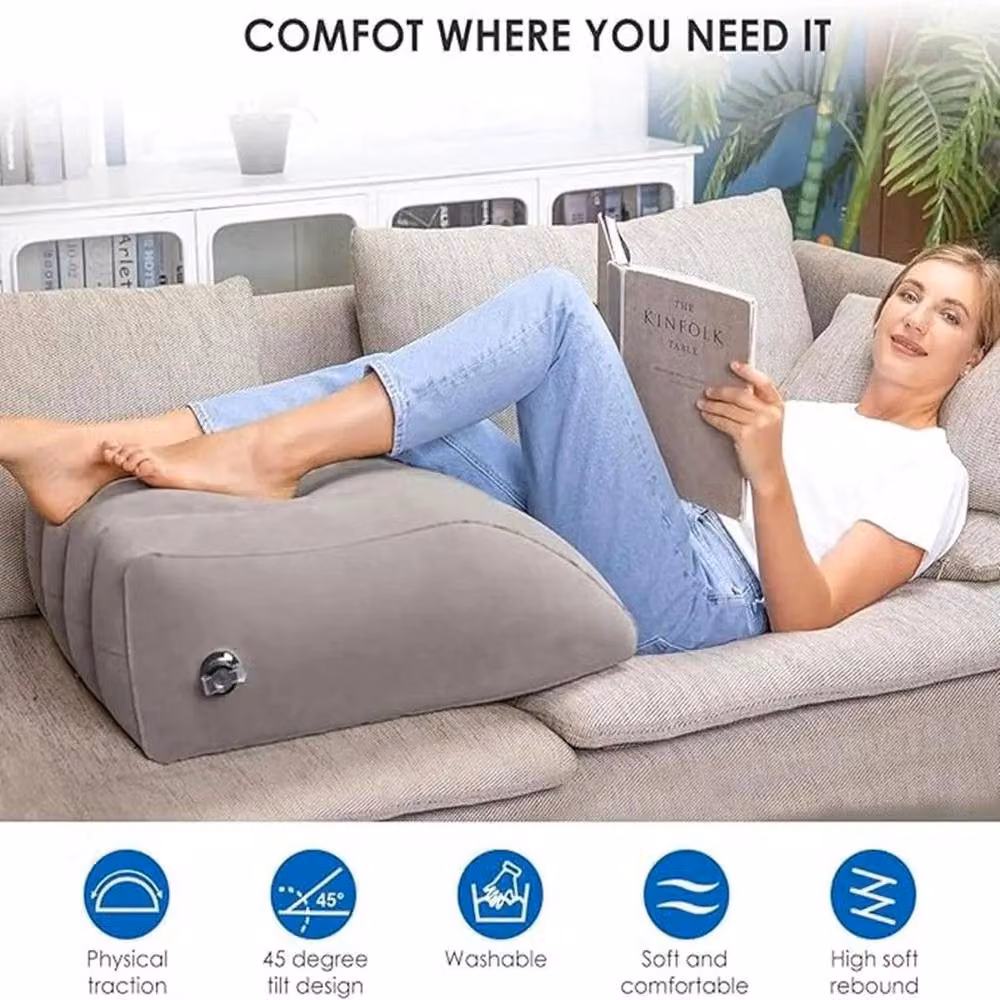 PAWNORA Grey Wedge Pillow for Leg and Foot Elevation to Relieve Back Pain – 4