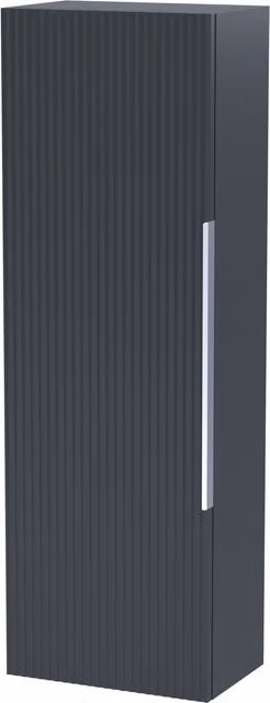 Balterley Fluted Wall Hung Bathroom Storage Unit with Single Soft Close Door, Dark Grey, W/D/H: 40 x 40 x 40 cm