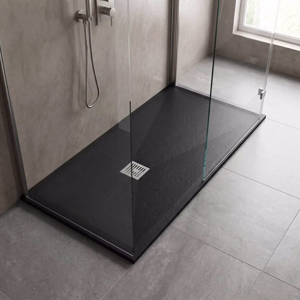 Balterley Slimline Rectangular Acrylic Shower Tray, Slate Black, W: 170 cm, D: 80 cm – 3