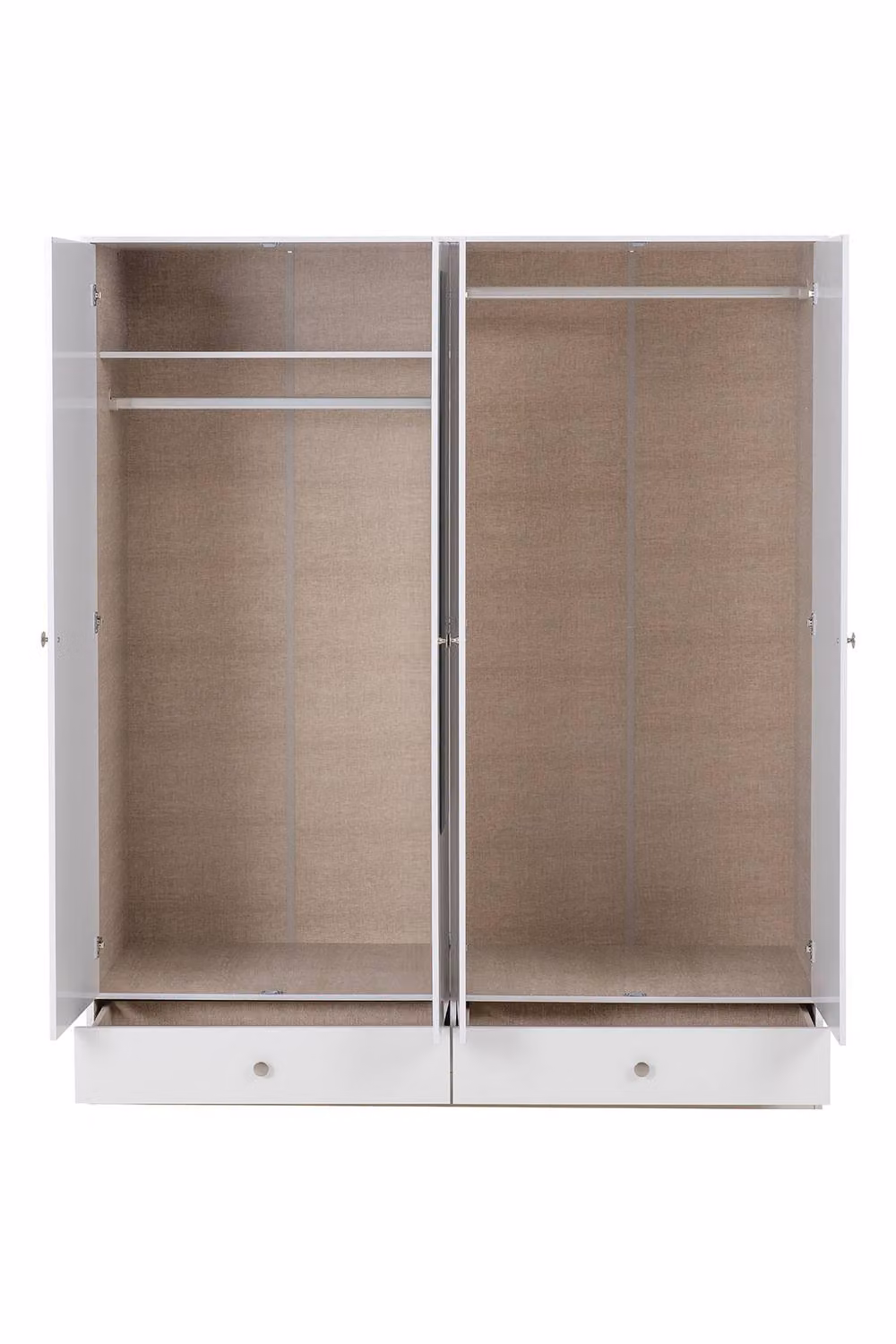 Seconique Denver 4 Door 2 Drawer Mirrored Wardrobe in White Gloss – 2