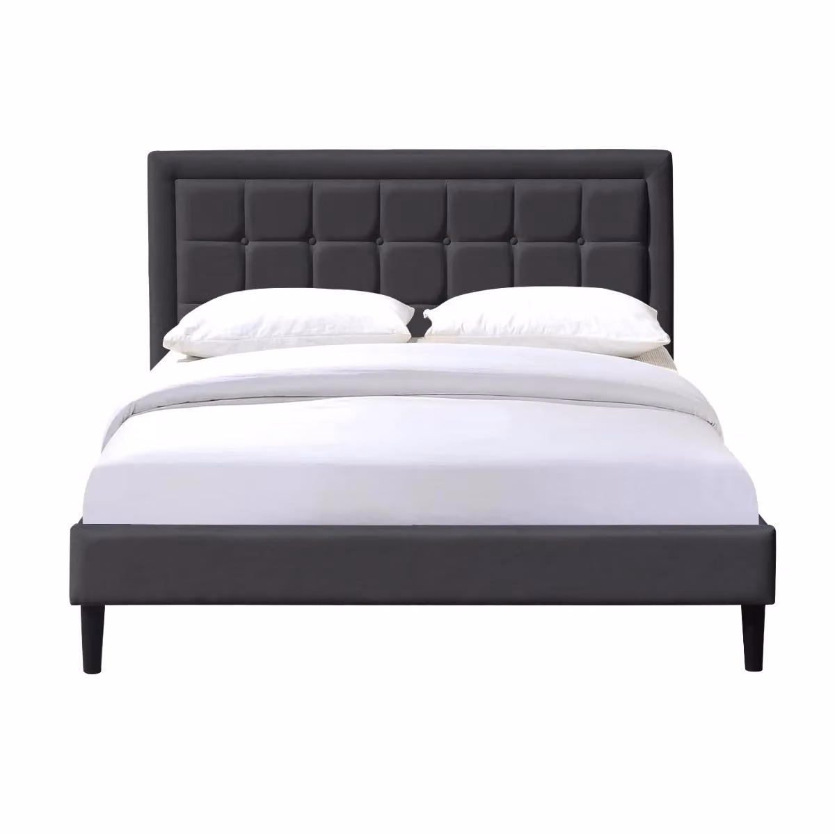 Comfy Living Ltd Upholstered Fabric Bedframe in Grey or Blue, Size: 180 x 200 cm – 2
