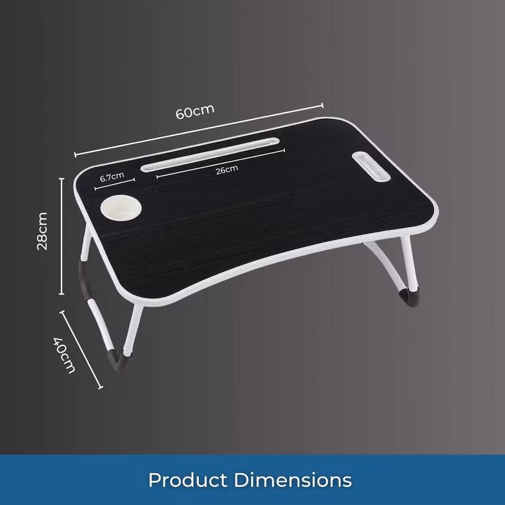 KORVIXA Foldable Portable Laptop Table in Black, W: 60 cm, D: 40 cm, H: 40 cm – 2