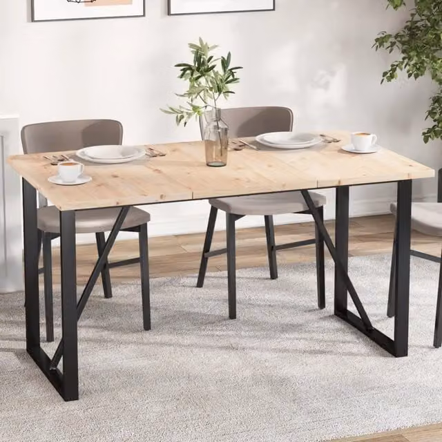 Berkfield Home Set of 3 Rectangular Solid Pine Table Tops, Brown, W: 80 cm, D: 47 cm, H: 2.5 cm