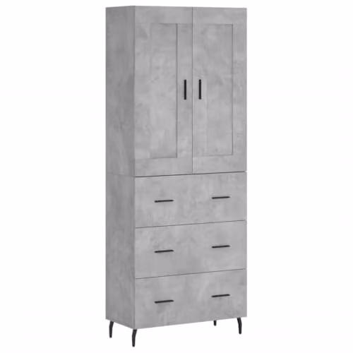 vidaXL Highboard in Grey, W/D/H: 69.5 x 34 x 180 cm – 1