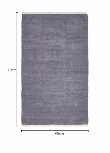 Homescapes Plain Chenille Cotton Rug in Grey, W/D: 60 x 100 cm – 3