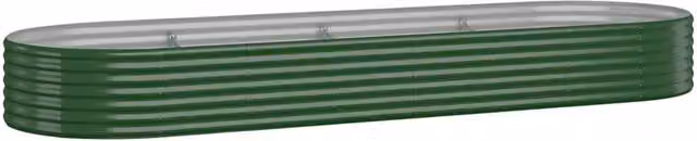 Berkfield Home Garden Green Powder-coated Steel Raised Bed W/D/H: 322 x 100 x 36 cm – 1