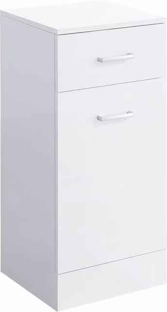 Nordara White Wooden Freestanding Bathroom Storage Cabinet and Laundry Rack