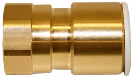 John Guest Brass Coupler 22mm x 3/4 inch Female in Gold