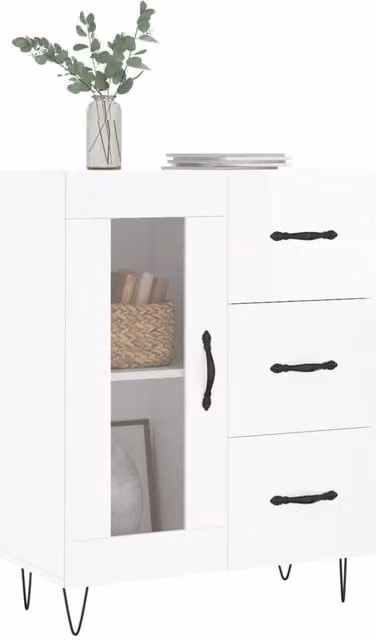 Berkfield Home High Gloss White Modern Sideboard W/D/H: 69.5 x 34 x 90 cm – 1
