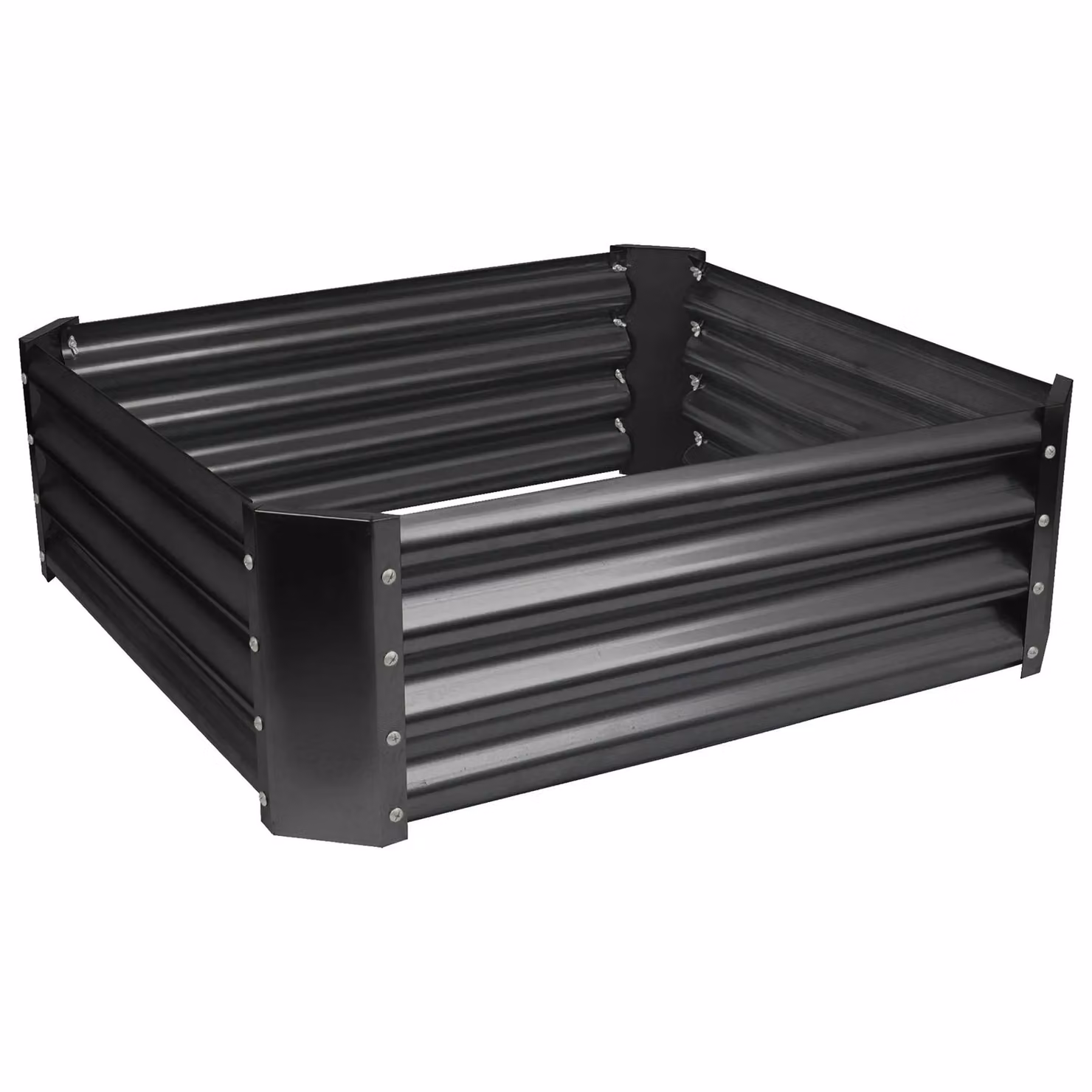 Harbour Housewares Set of 2 Black Galvanised Steel Square Bottomless Raised Garden Beds, W/D: 90 x 90 cm – 4