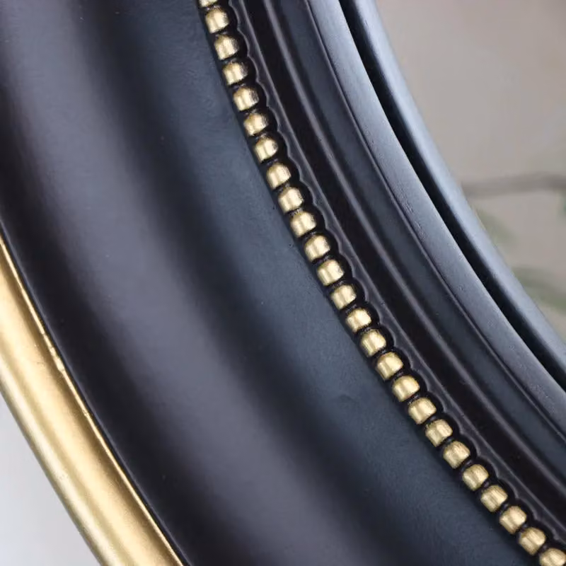 Melody Maison Vintage Round Wall Mirror in Black and Gold, W/D/H: 90 x 90 x 1 cm – 4