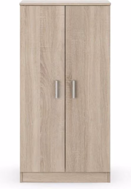 CALICOSY 2-Door Shoe Cabinet in Light Oak, Capacity 30 Pairs, Height: 108 cm, Width: 55 cm, Depth: 36 cm – 1