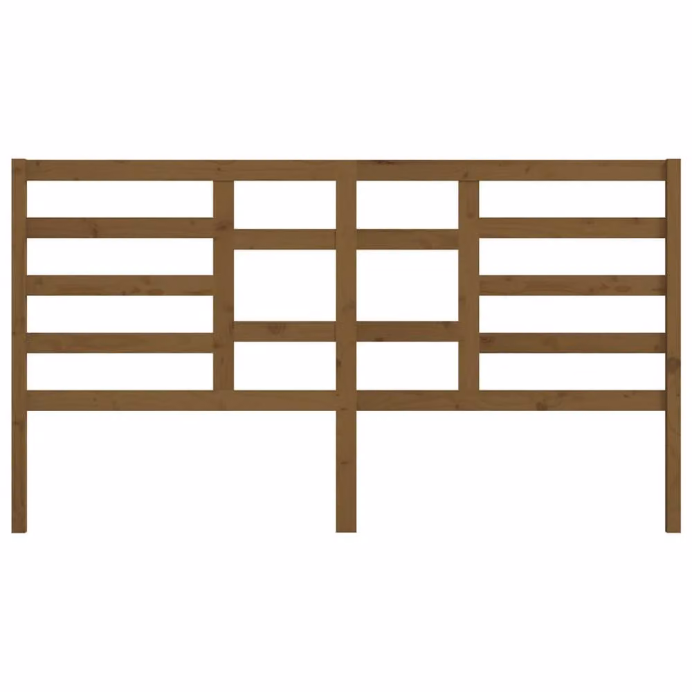 Berkfield Home Rustic Solid Pine Wood Bed Headboard in Honey Brown, W: 206 cm, D: 4 cm, H: 104 cm – 3