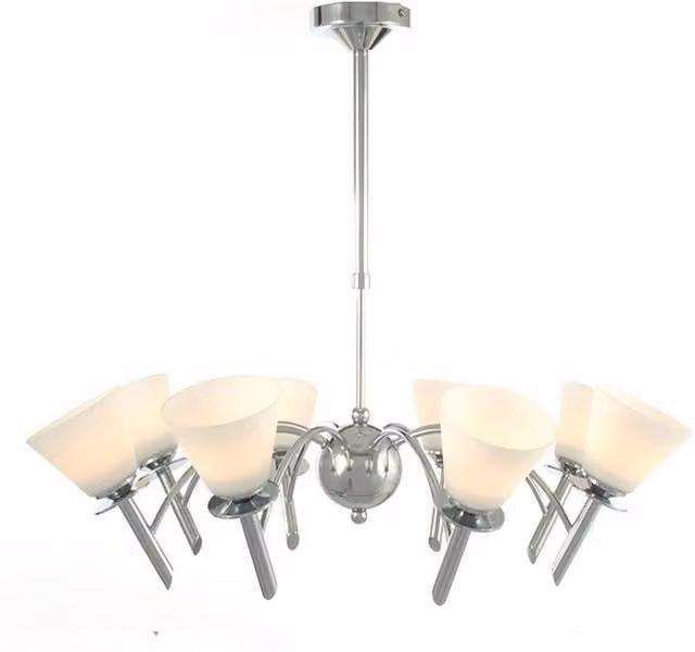 Netlighting Kristina 8 Light G9 Pendant Lamp in Polished Chrome and Grey