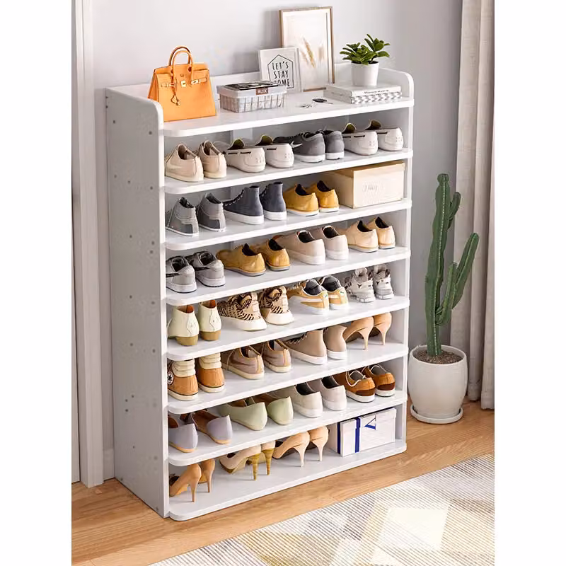 Living and Home 8-Tier Shoe Rack Cabinet in White, Width: 82 cm – 3