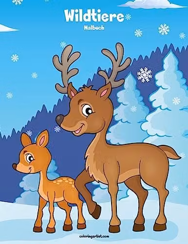 Wildtiere-Malbuch 1: Volume 1 Multicolour Childrens Paper Colouring Book by Createspace