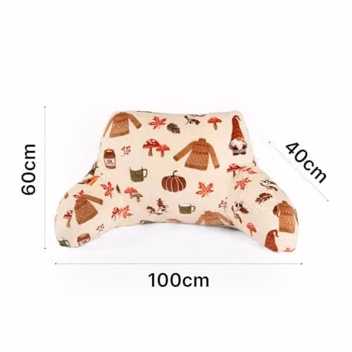OHS Soft Plush Cuddle Reading Pillow with Arms in Beige – 6